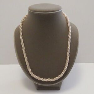 VTG Twisted Faux Pearl Bead Necklace